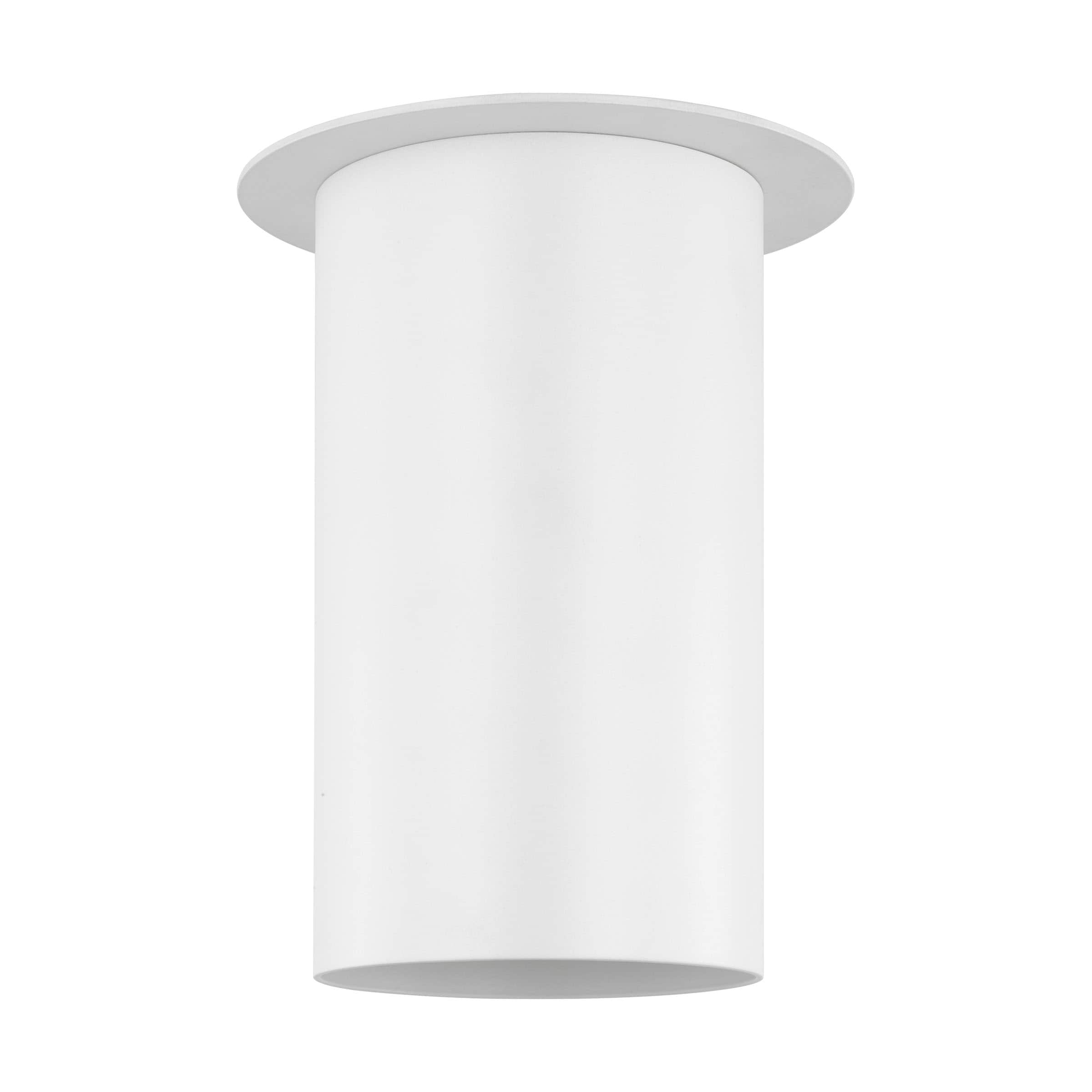Matte White Glass Indoor/Outdoor Drum Flush Mount Light
