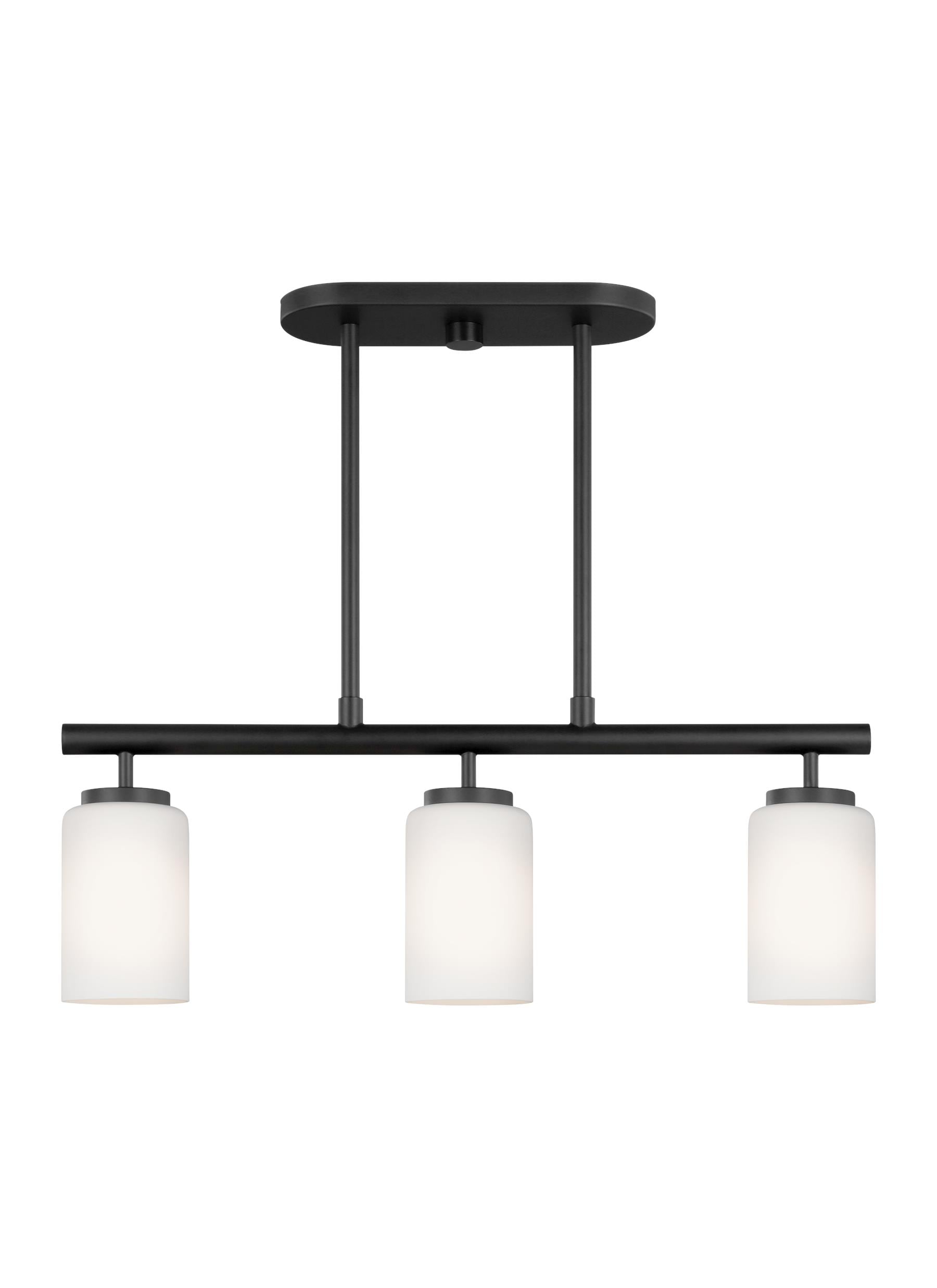 Generation Lighting 66160EN3-112 Oslo 3 -Light Midnight Black Modern/contemporary Etched glass Geometric Mini Hanging Pendant light