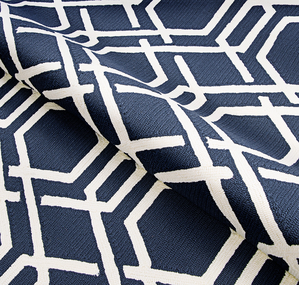 Covington Navy Rectangular Synthetic 3'6" x 5'6" Area Rug