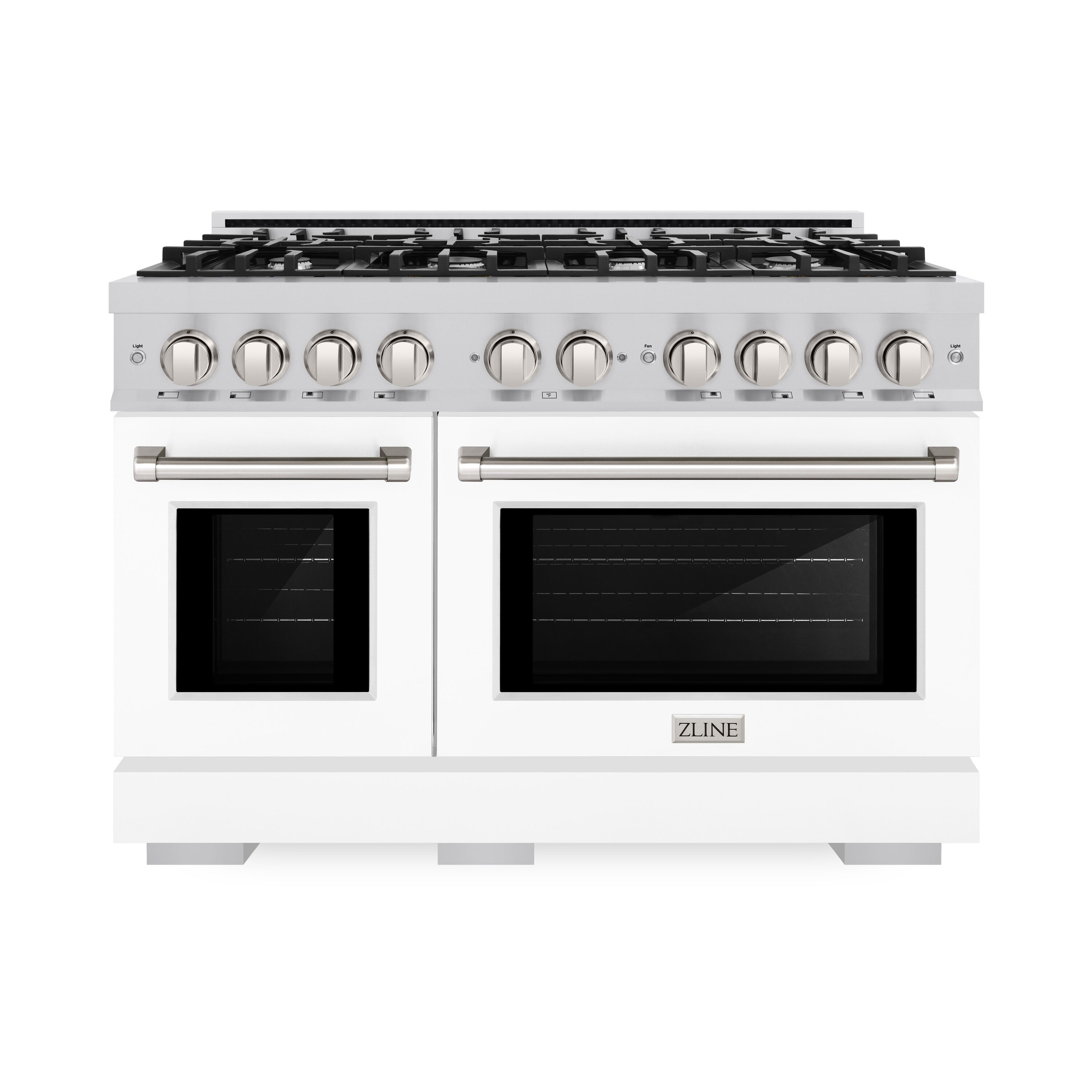 ZLINE KITCHEN & BATH HGR-WM-48 Select 48-in 8 burners 4.2-cu ft / 2.5-cu ft Convection Oven Freestanding Liquid Propane Double Oven Gas Range ( Stainless Steel, White Matte Door )