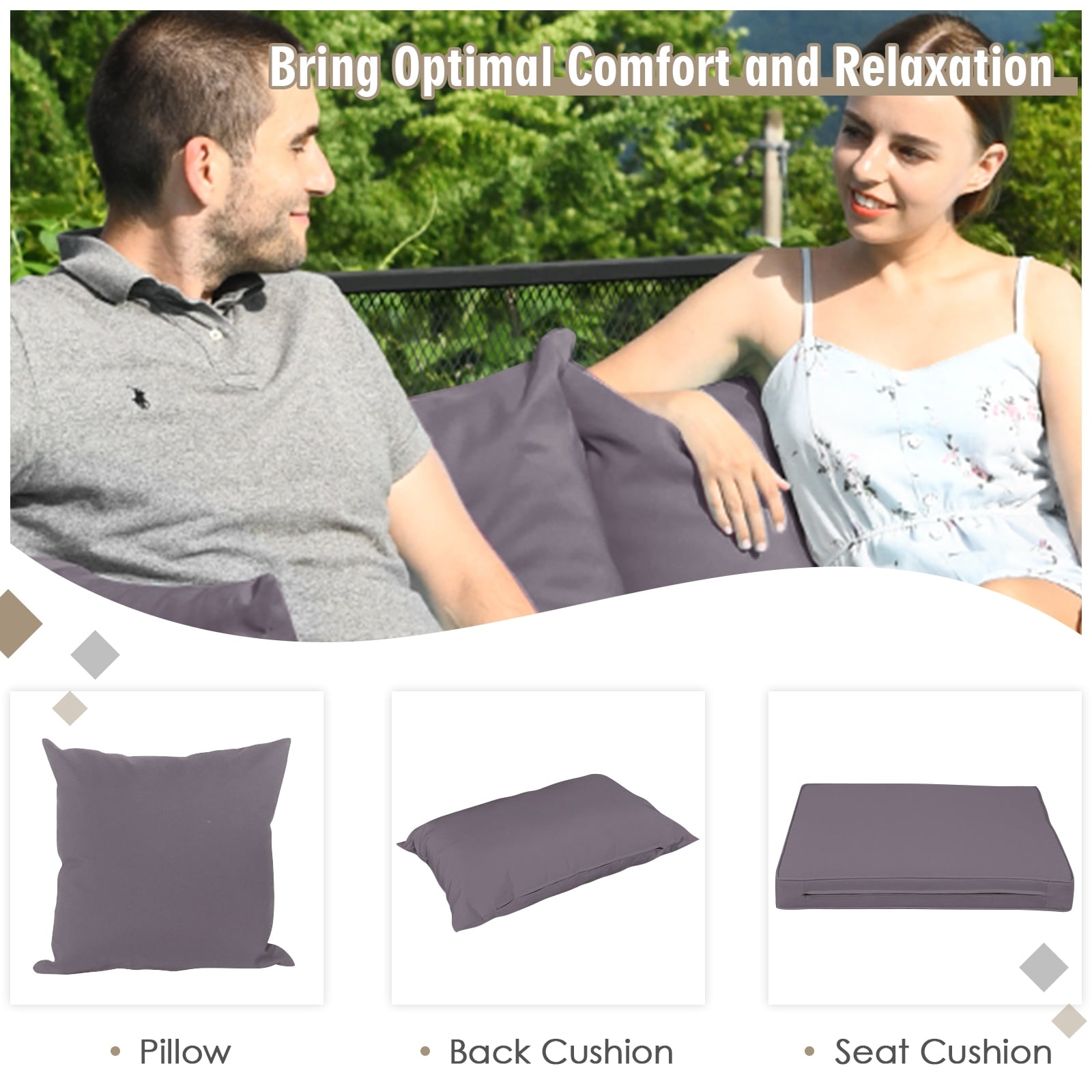 Clihome CWCH-HW68AC058GR+ Patio-Conversation-Sets - View #8