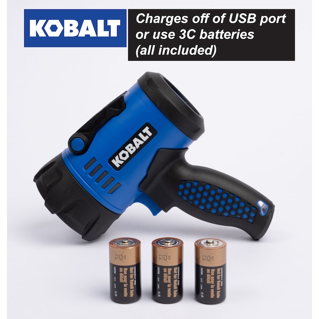 Kobalt 1200-Lumen Modes LED Rechargeable Spotlight Flashlight in the  Flashlights department at
