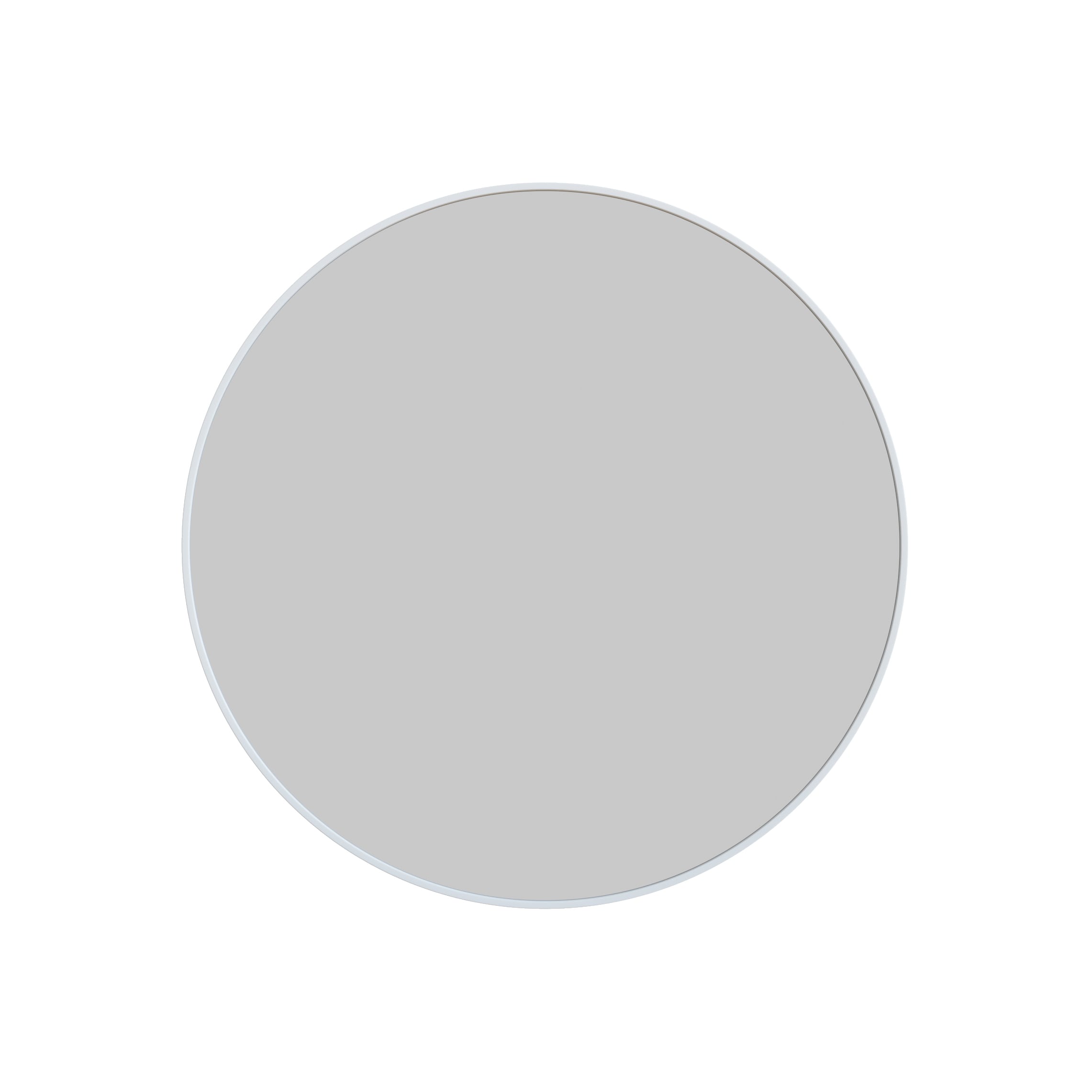Glass Warehouse MF-R-24-W Leia 24-Inches W x 24-Inches H Round White Framed Full Length Wall Mirror