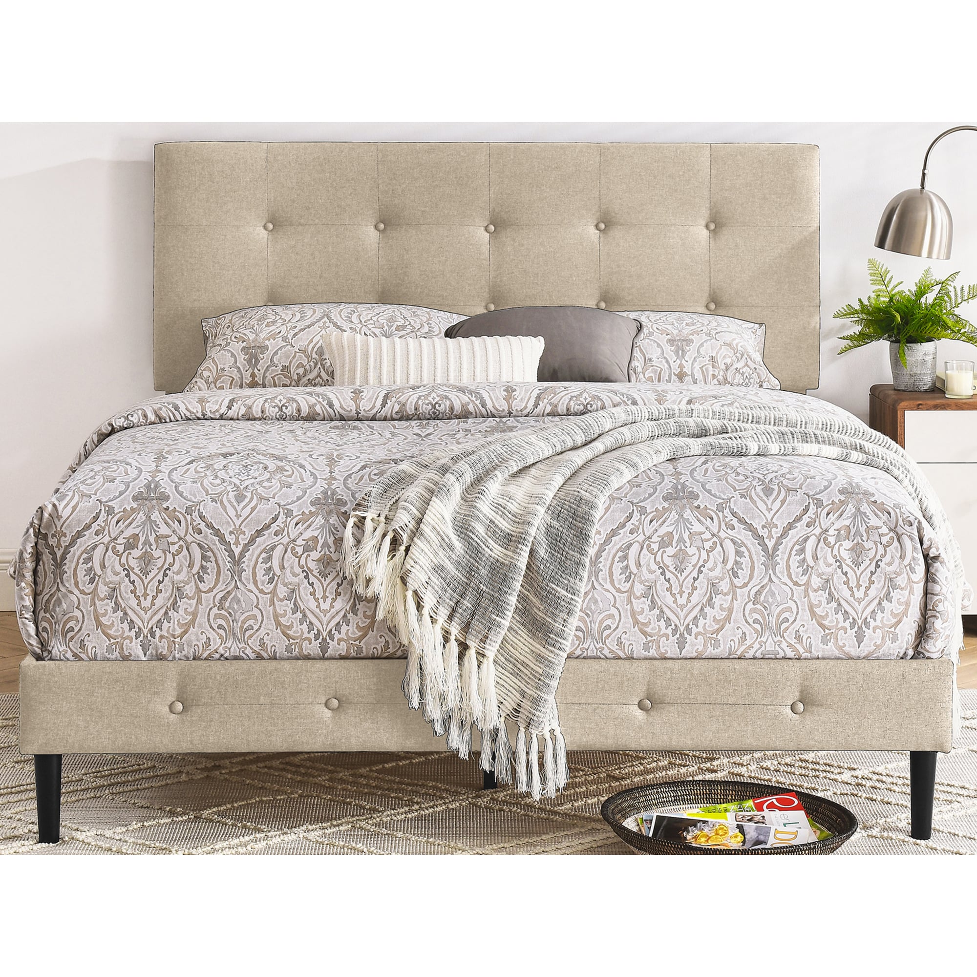 DeCoro 411251 Linen King Linen Upholstered Headboard