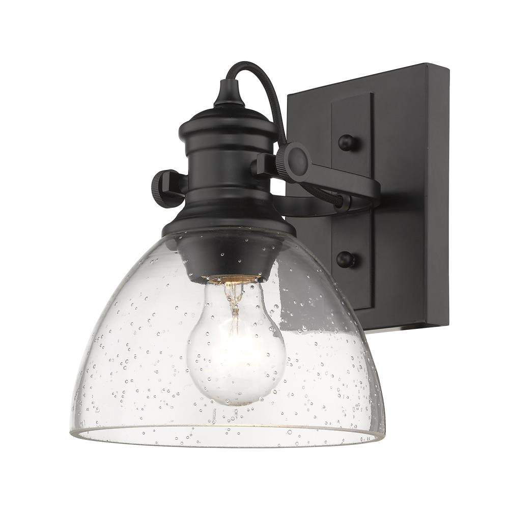 Black and Clear Glass Semi-Flush Ceiling Light