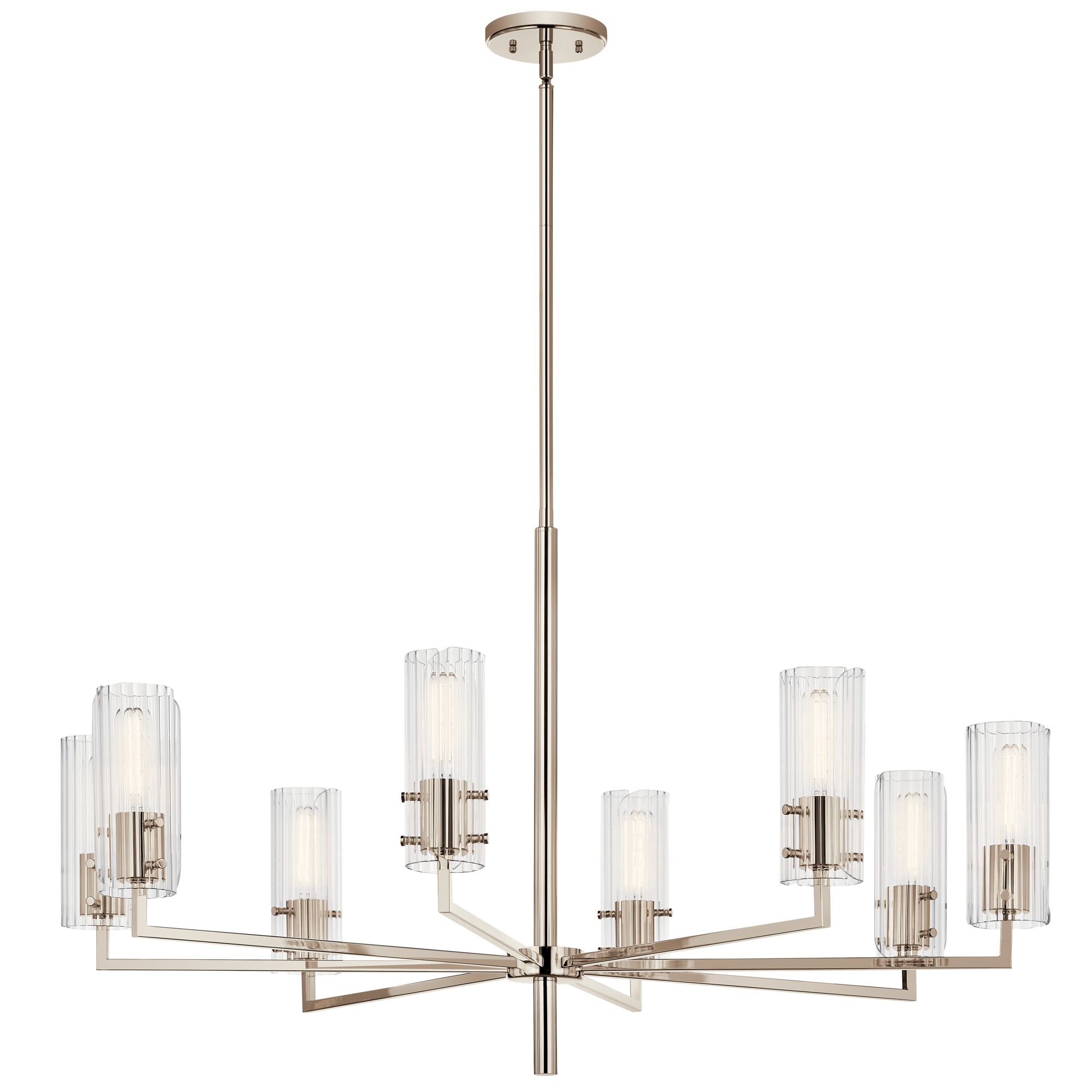 Kichler 52680PN Velestino 8 -Light Nickel Modern/contemporary For Use in Bedrooms, Dining Rooms, Foyers, Kitchens, Living Rooms Chandelier