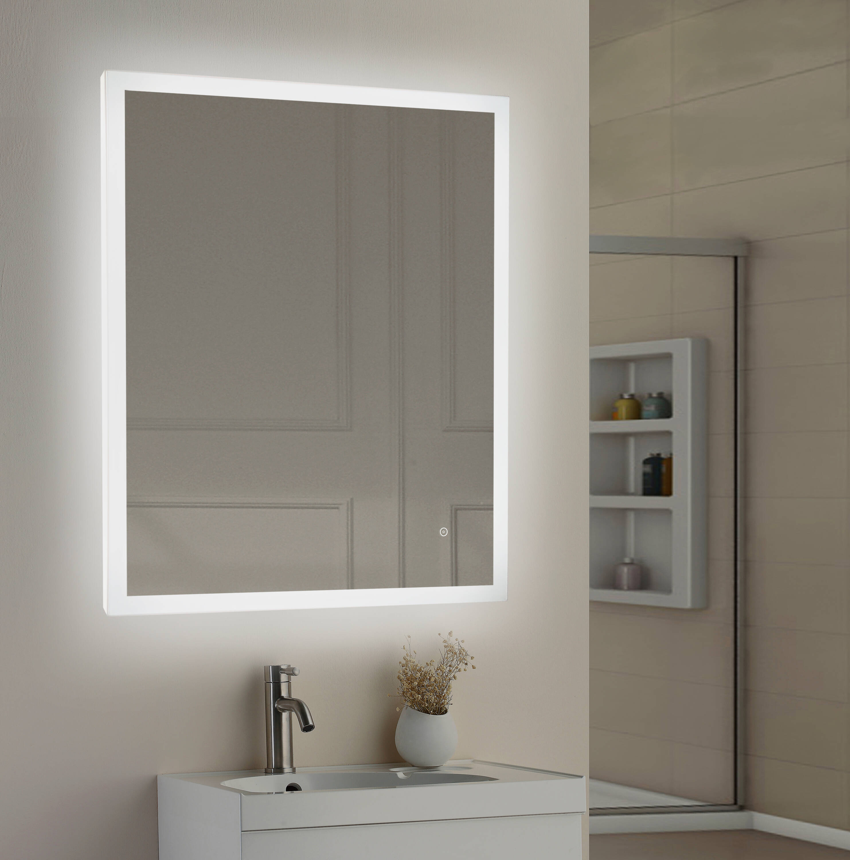 LOAAO 48X36 LED Bathroom Mirror with Lights, Anti-Fog, Dimmable, RGB  Backlit + Front Lighted, Bathroom Vanity Mirror for Wall, Memory Function