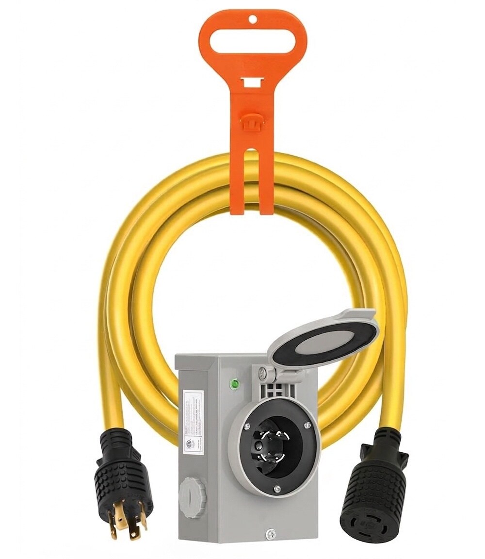 Misopily 30 Amp Generator Cord and Power Inlet Box Kit 15FT NEMA