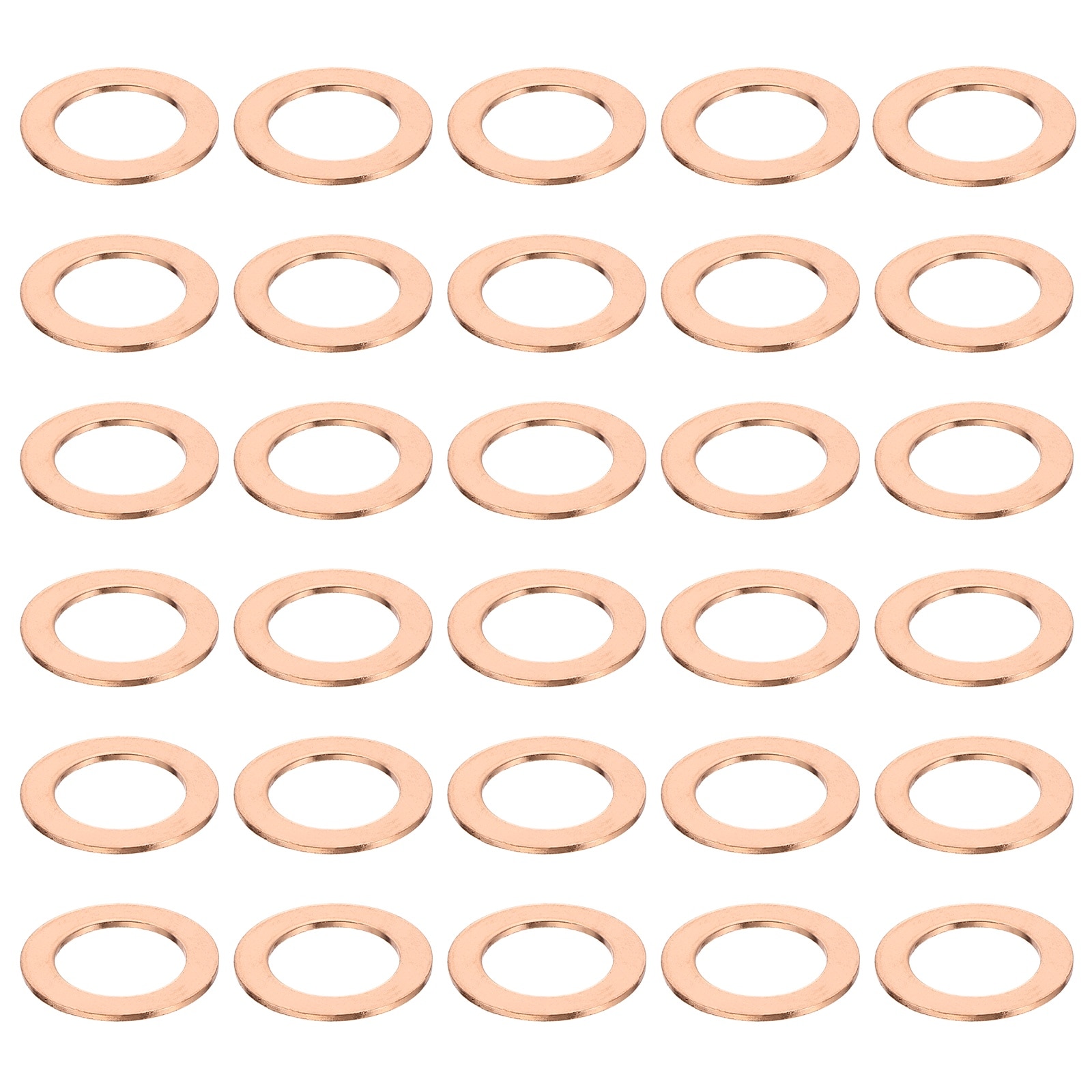 Unique Bargains 30pcs Flat Copper Washers 14x22x1mm Copper Upgraded Flat Metric Sealing Crush Ring Washers for Hydraulic Fittings Screw Bolt Nut Electronic Repair