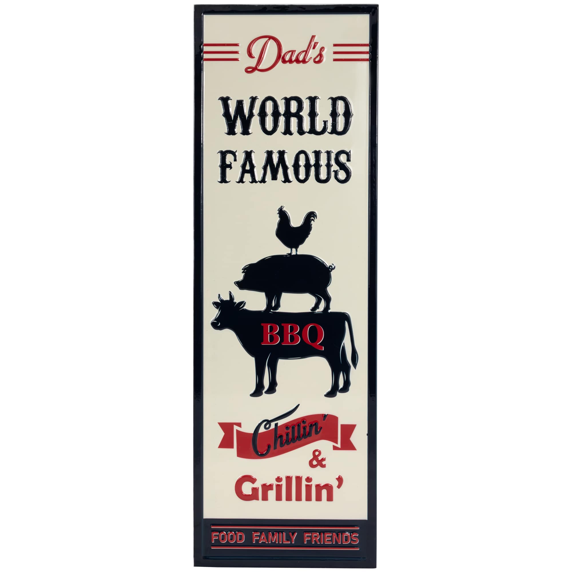 Northlight Dad's World Famous BBQ Metal Wall Sign - 23 inch