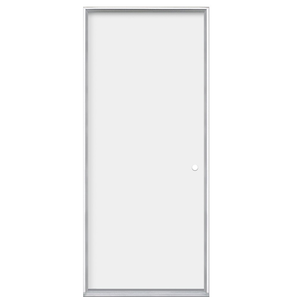 Masonite 740871 32-in x 80-in Steel Left-Hand Inswing Primed Fire Rated Prehung Front Door Insulating Core
