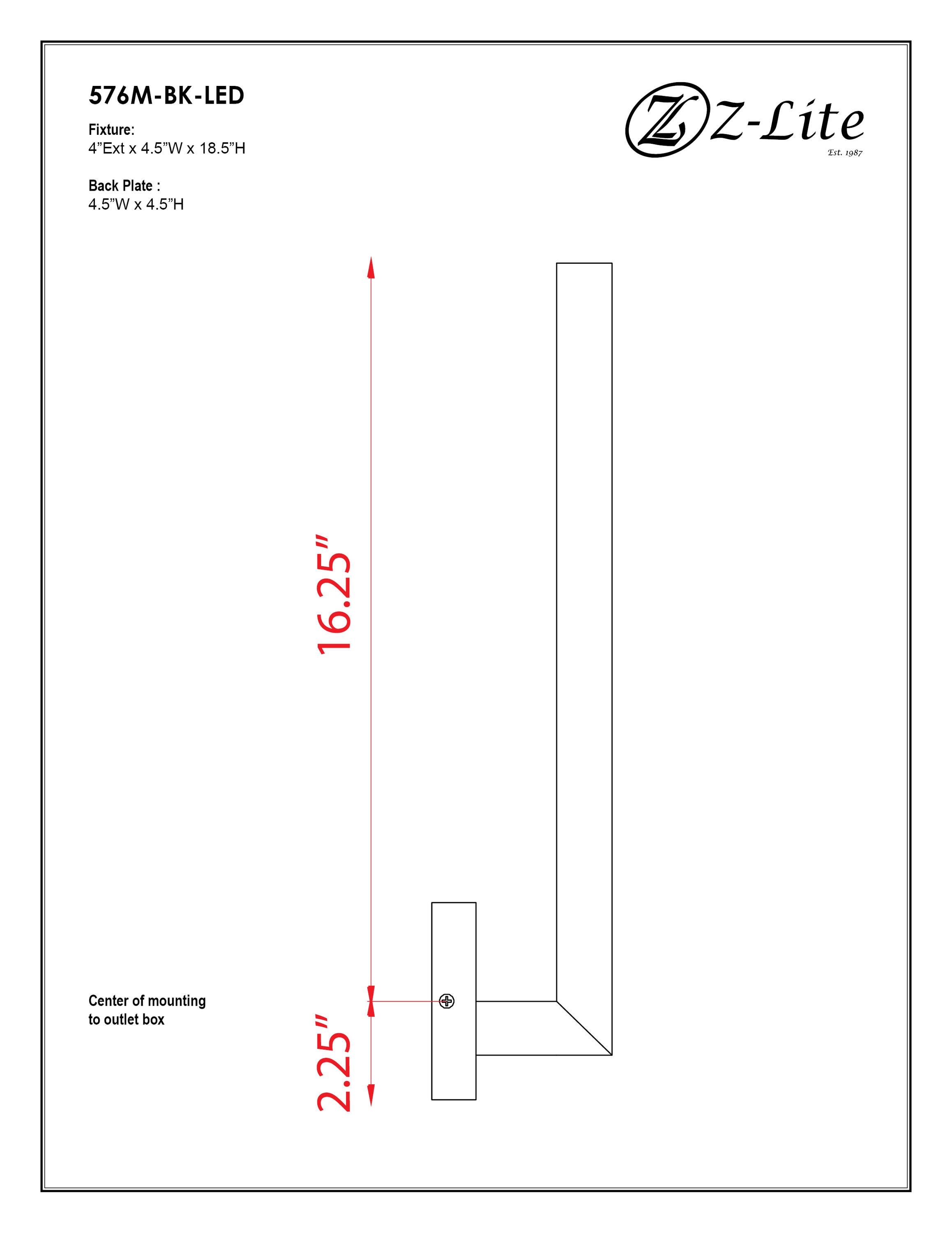 Z-Lite 576M-BK-LED Outdoor-Wall-Lighting - View #3