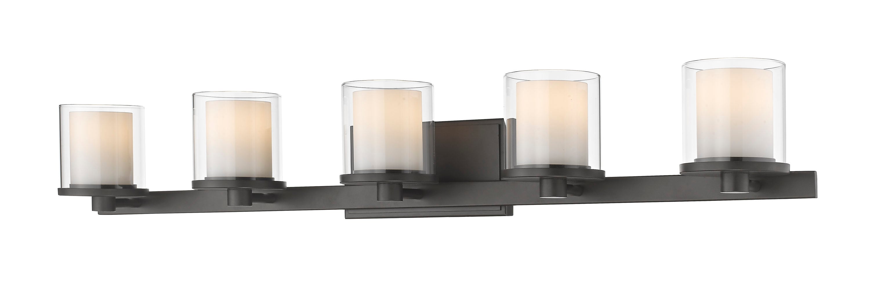 Z-Lite 1918-5V-BRZ-LED Schema 38-in 5 -Light Matte Bronze Integrated LED Modern/contemporary Vanity light