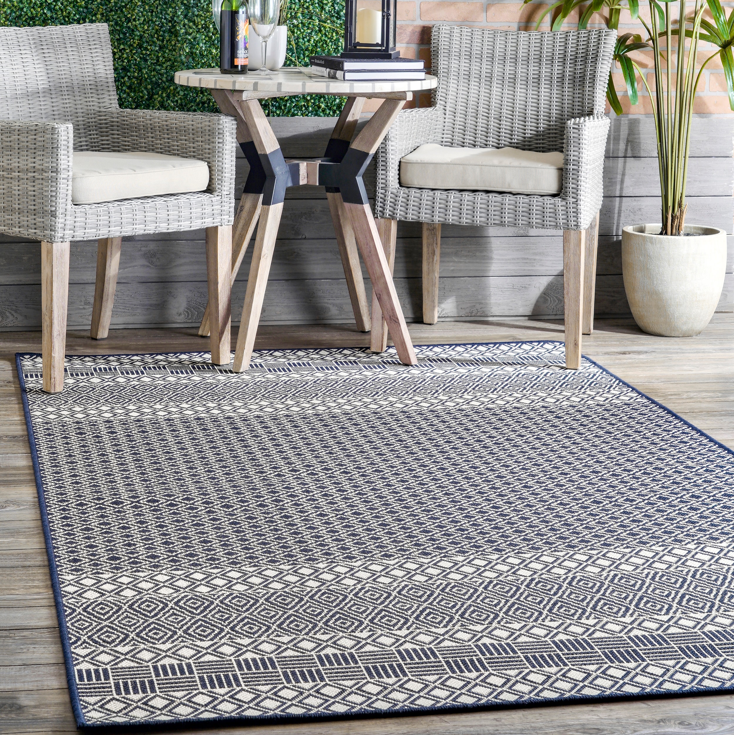 nuLOOM Festival 6 x 9 Salt and Pepper Oval Indoor/Outdoor Solid Coastal  Area Rug