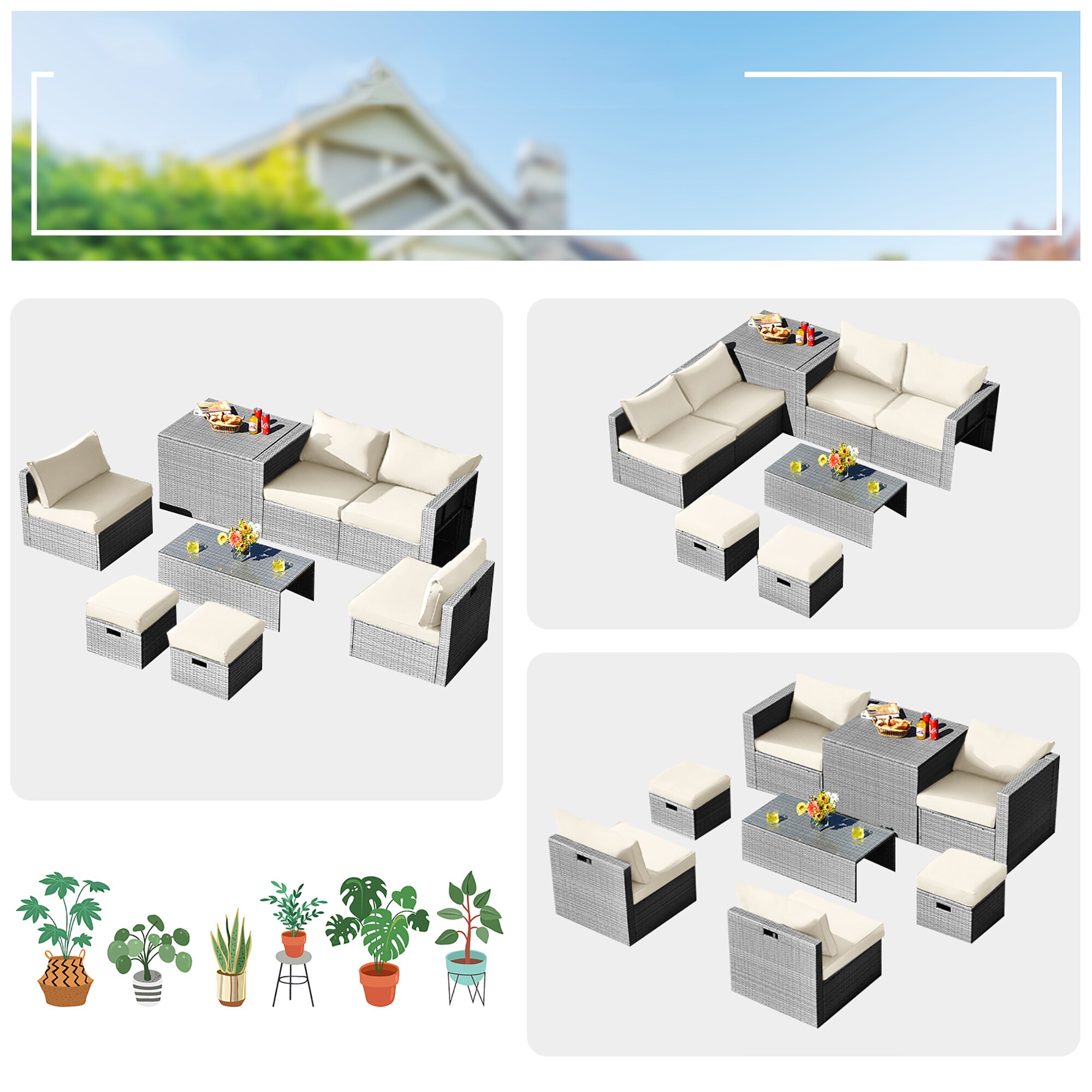 Costway HW68604WH+ Patio-Conversation-Sets - View #6