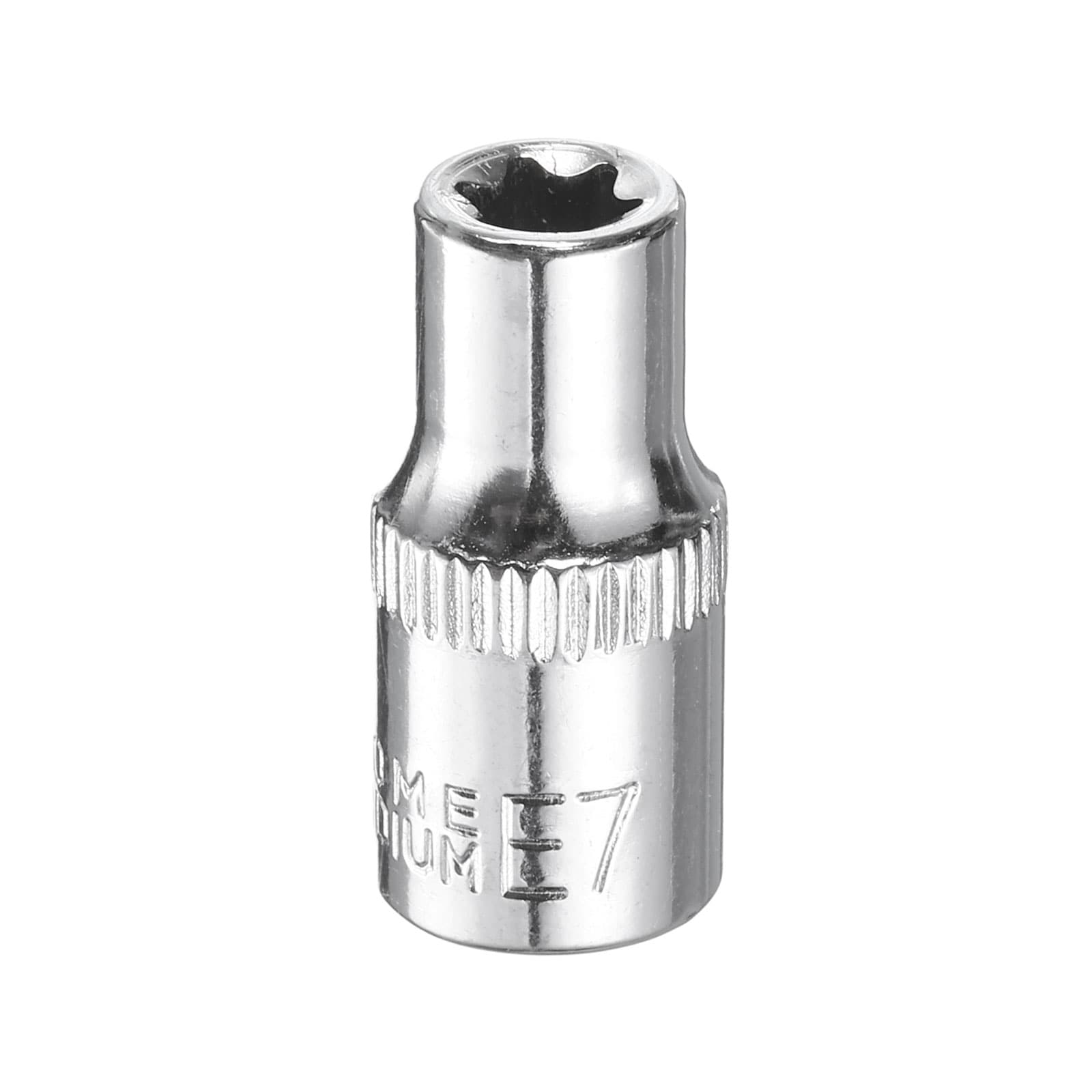 Harfington E-Torx Socket 1/4Inch Drive E7 Star Female Socket 1Inch Length External Torx Deep Sleeve CR-V Chrome Plating 6 Point Spline Sleeve for Auto Repairs Home Maintenance #S26031801UX5569
