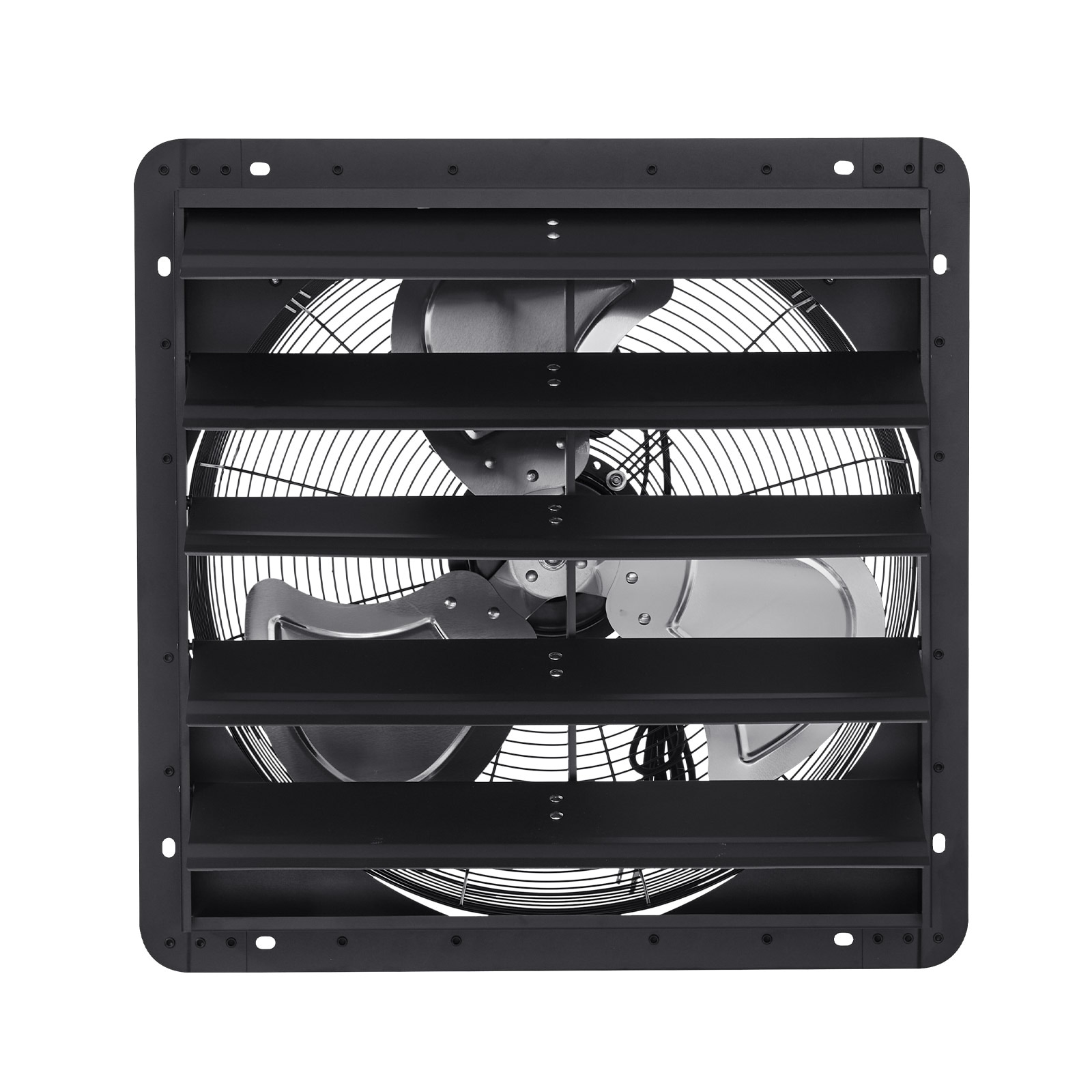 LUXEYARD 20 inch Shutter Exhaust Fan Wall Mounted Attic Vent Fan with Smart Programming Variable Speed Temperature Control 2900 CFM EC Motor Timer for Shed Garage Greenhouse Ventilation Cooling Black