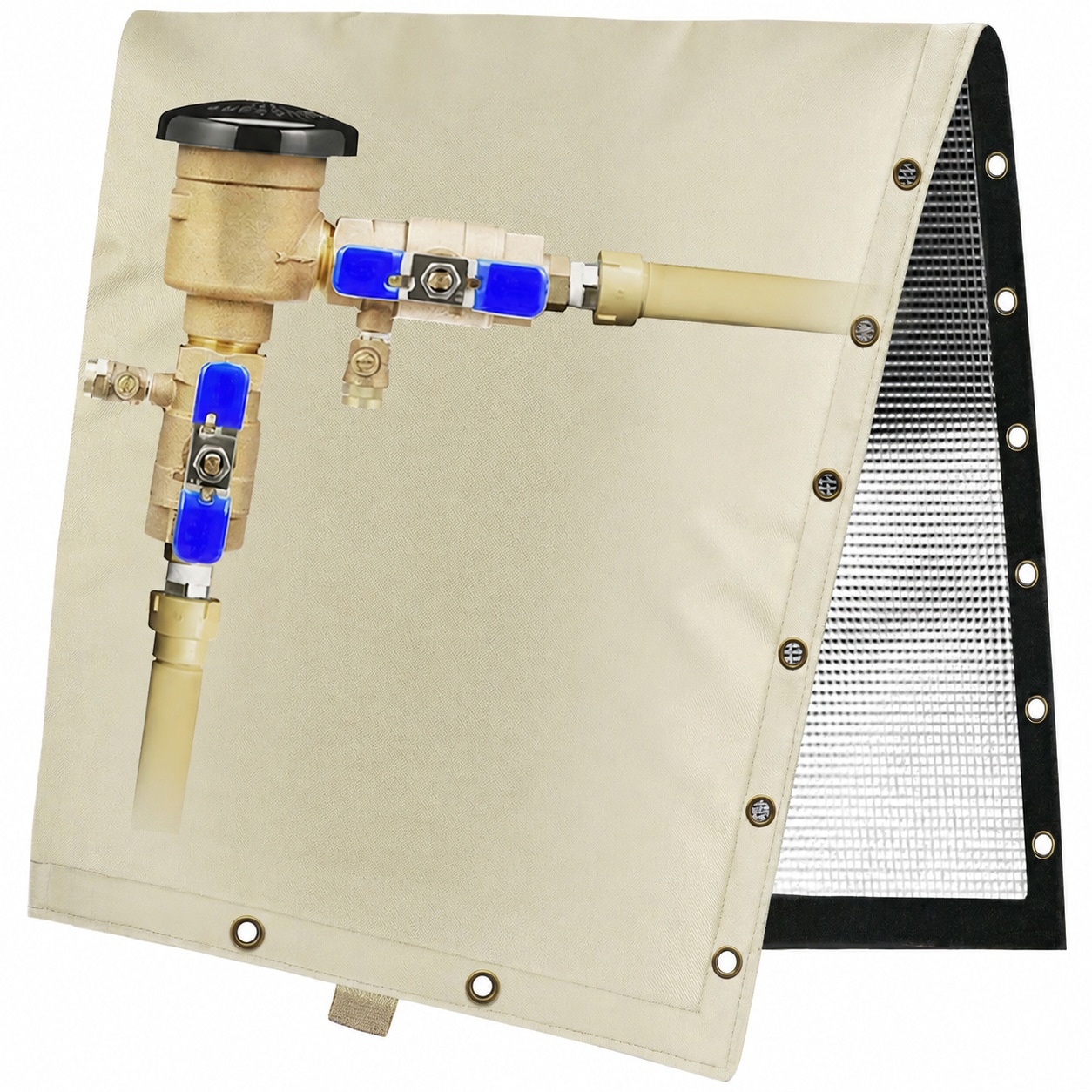 Afoxsos  2-Way Opening Backflow Preventer Cover Heavy-Duty Five Layer Insulated Enclosure for Outdoor Pipe Irrigation Sprinkler Valve Well Water