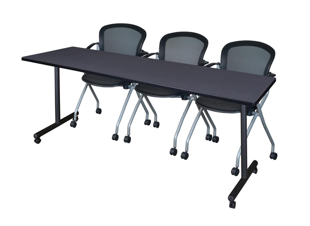 Regency MKTRCC8424GY23BK Training Gray 4-Person Training Table (84-in W x 29-in H)
