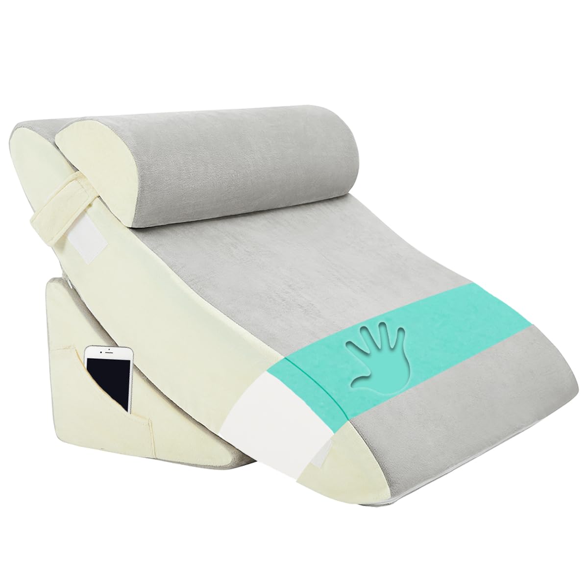 PIGFDK Default 3 Adjustable Bed Wedge Pillow Set Supportive Breathable Washable Health Care