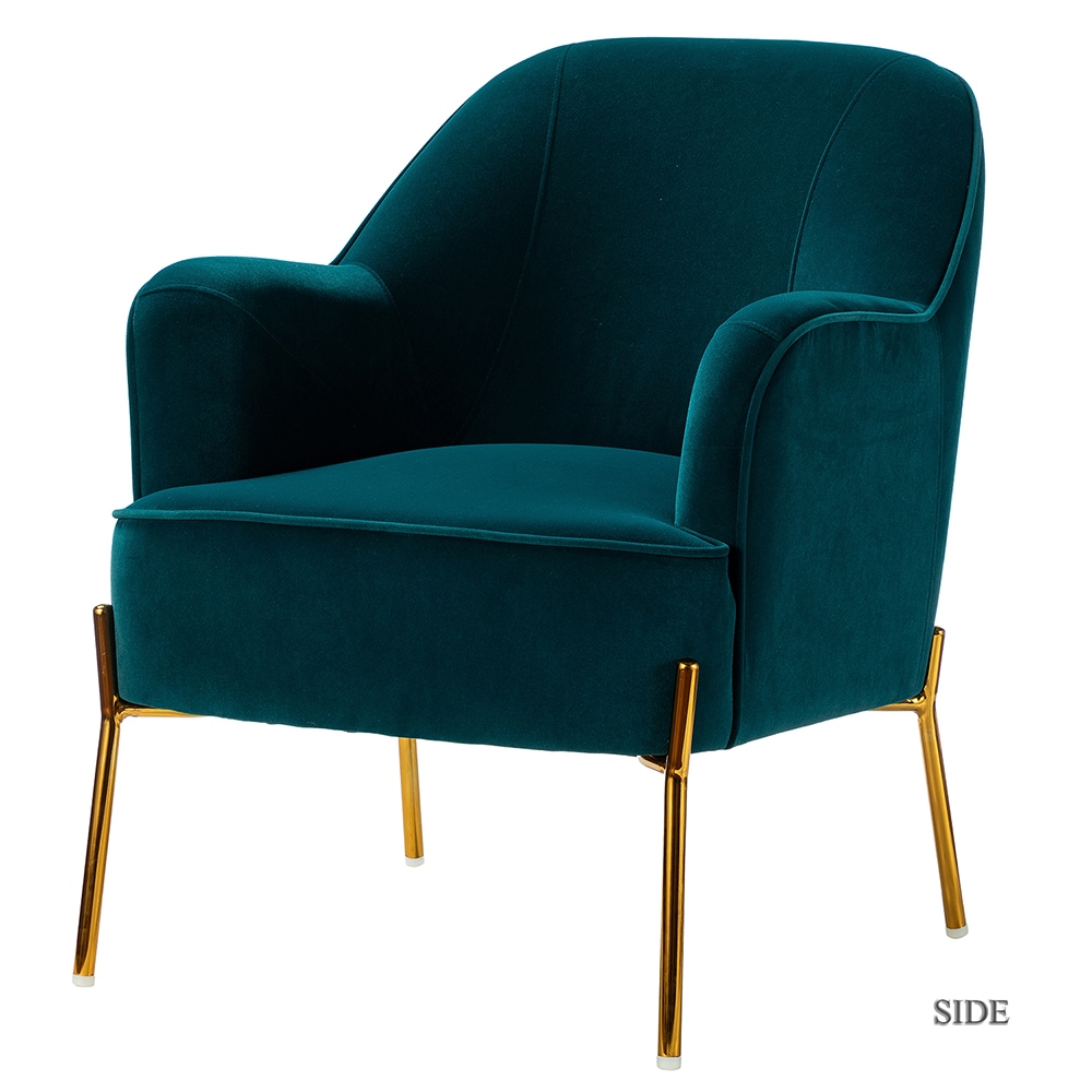 14 Karat Home CHM6154A-TEAL Casual TEAL Velvet Accent Chair