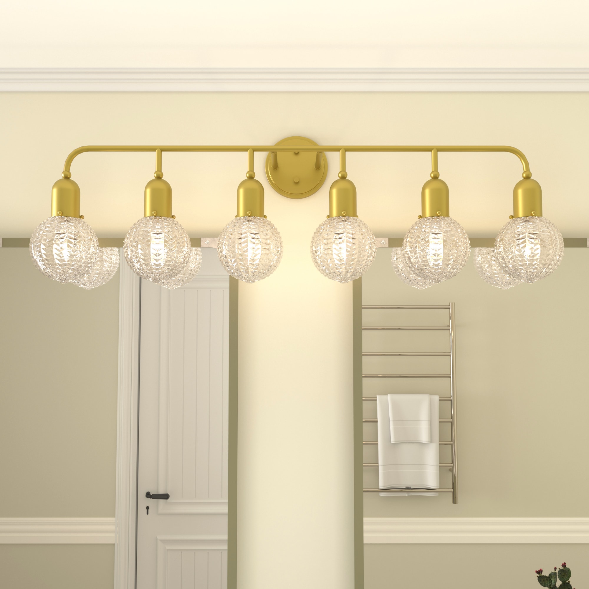 ACROMA 38006BGCR Lahaina 44-in 6 -Light Satin Brass Modern/contemporary Vanity light