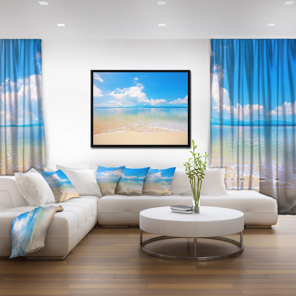 Designart Wood Floater Frame 18-in H x 34-in W Coastal Print on Canvas ...