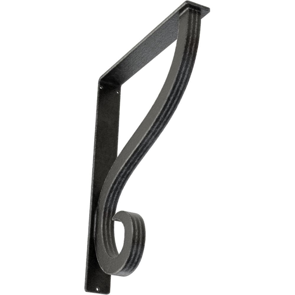 Ekena Millwork BKTM02X12X15TASAPW Ashford Triple Ashford 12-in x 2-in x 15-in Gray Wrought iron Wall bracket