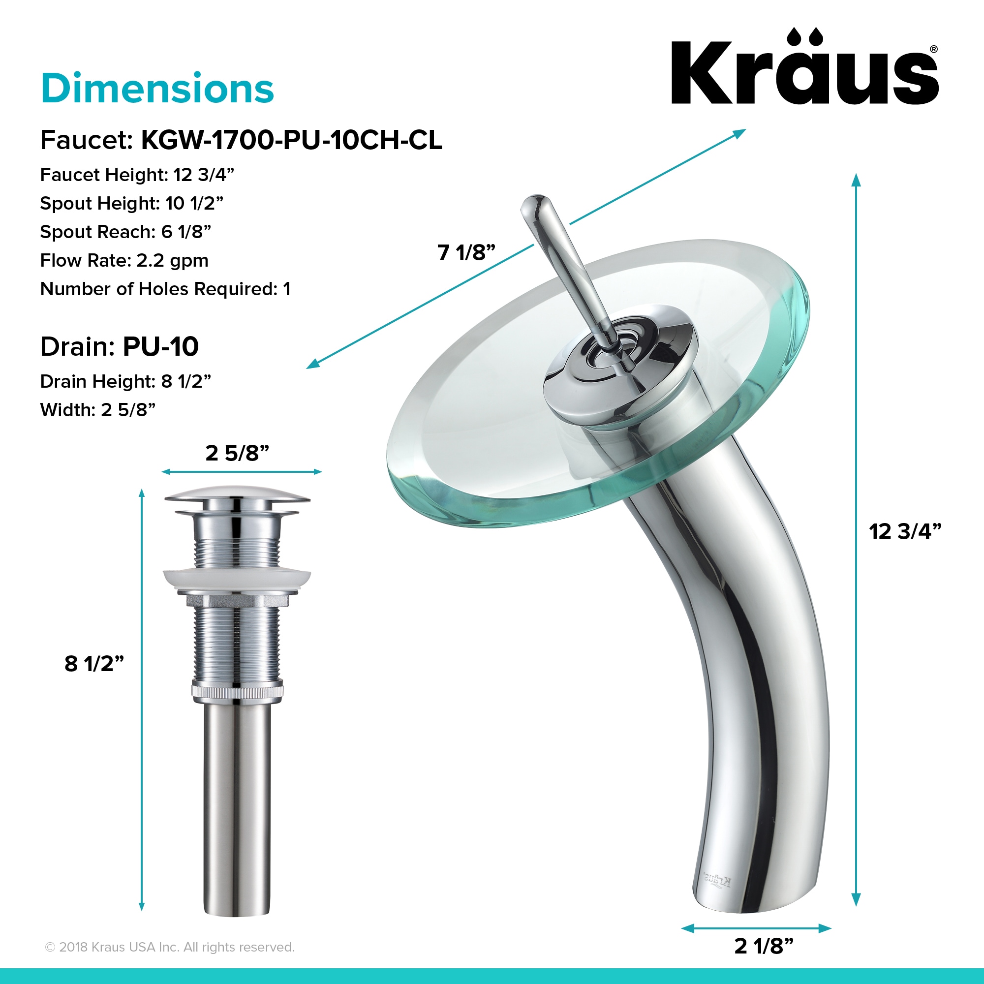 Kraus KGW-1700-PU-10CH-CL Lavatory-Faucets - View #7