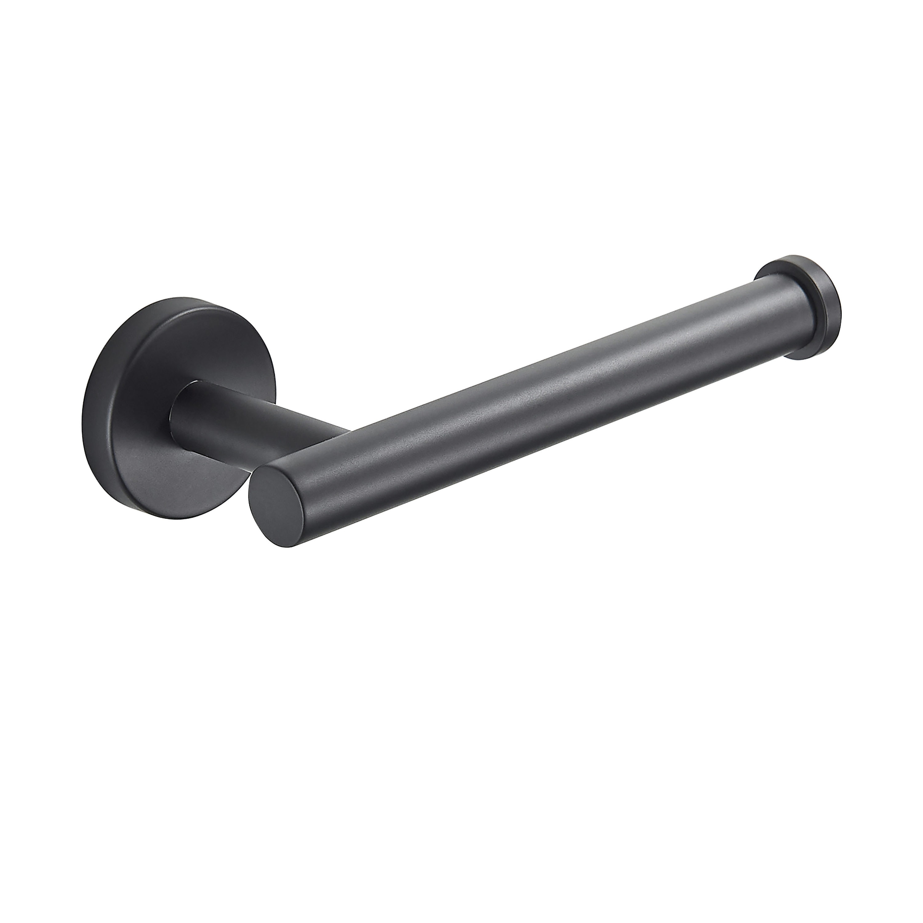 FORIOUS Matte Black Wall Mount Single Post Toilet Paper Holder in the ...