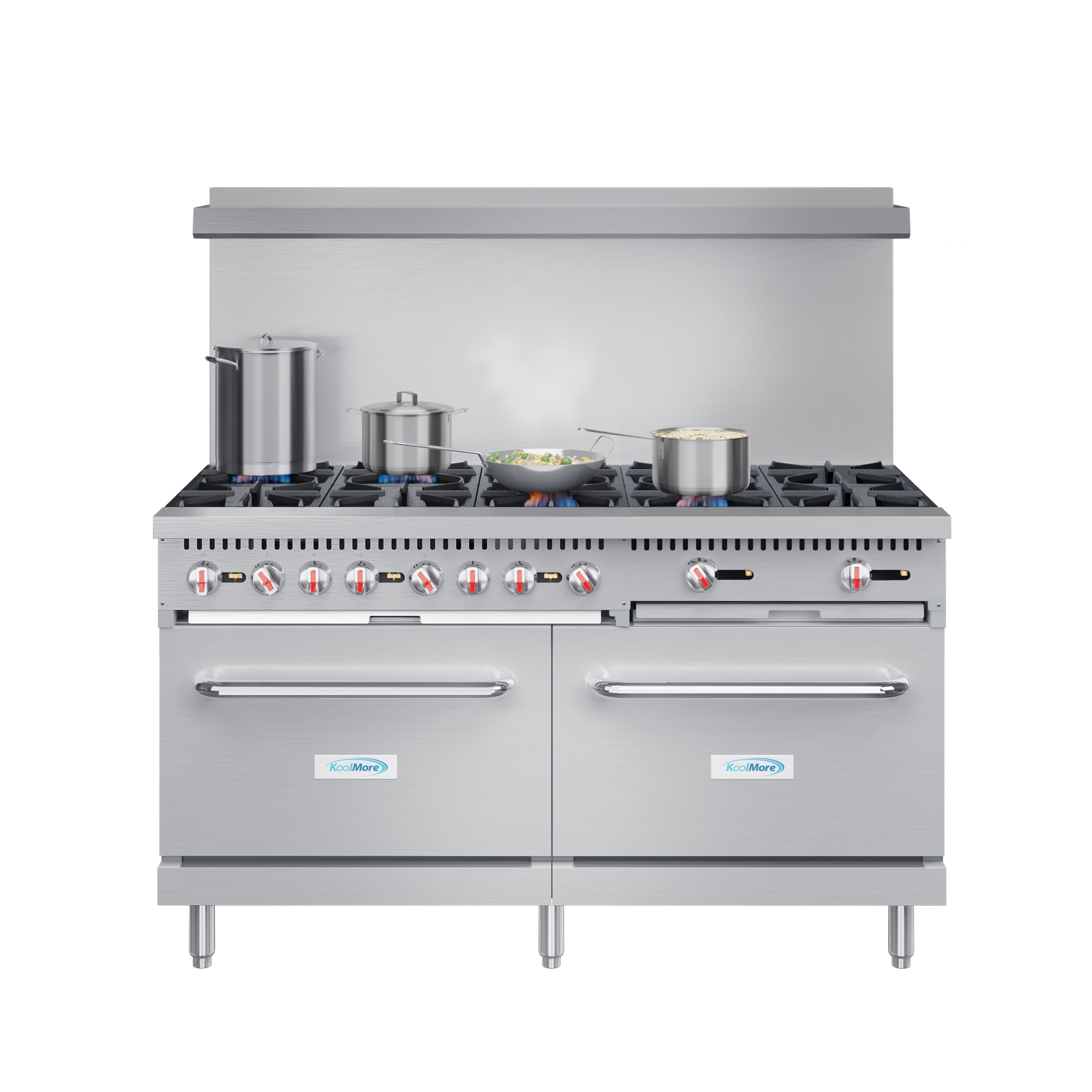 KoolMore LOW-KM-CR60-NG 60-in 10 burners 5.5-cu ft / 5.5-cu ft Freestanding Double Oven Gas Range ( Stainless steel )