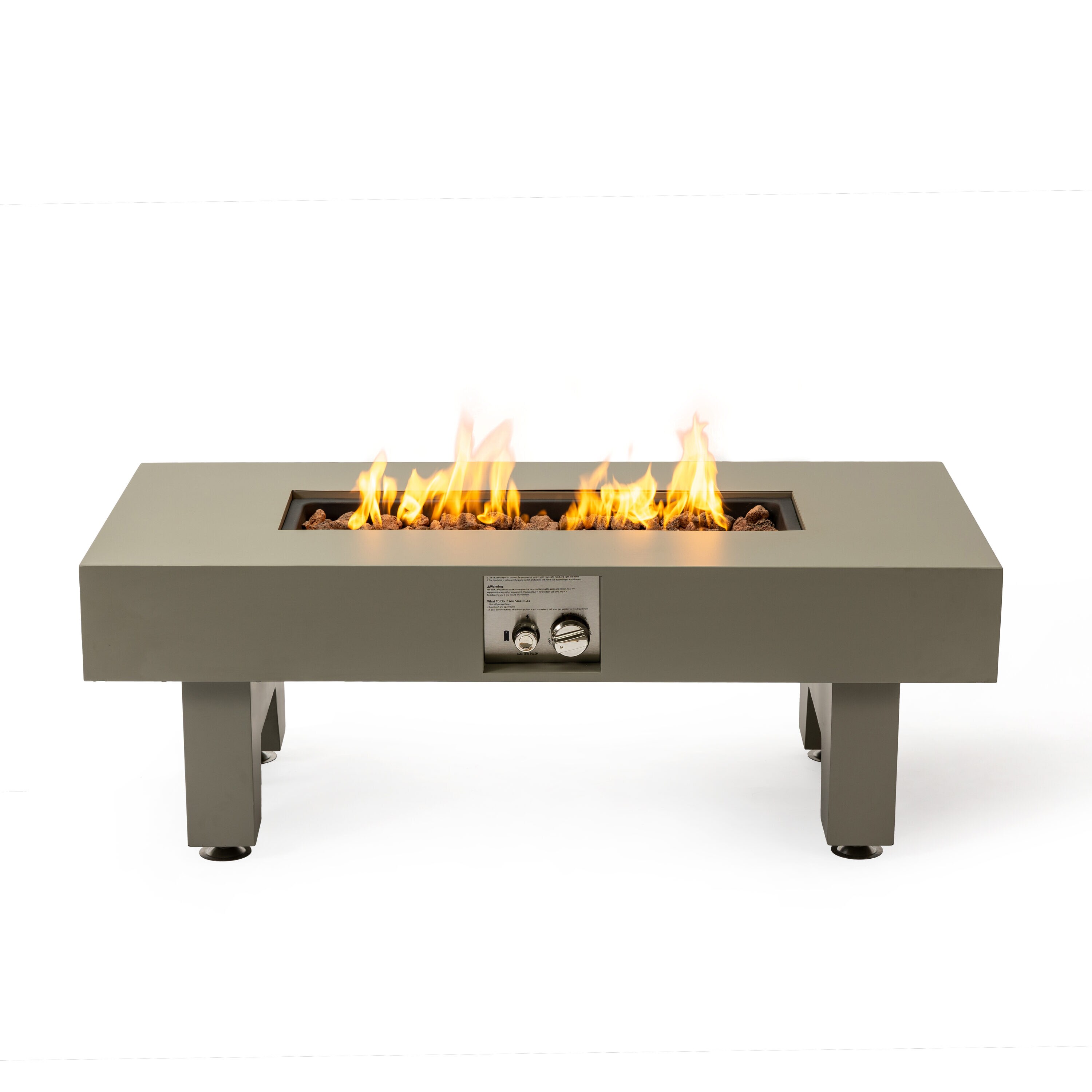 Damerin HL50Q 50000 -BTU Grey Steel Liquid propane Outdoor Fireplace