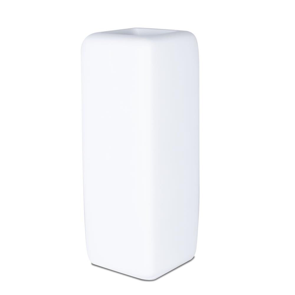 Vasesource FSQ1666WH Square 16.0-in W x 16-in H x 16-in D White Cement Planter