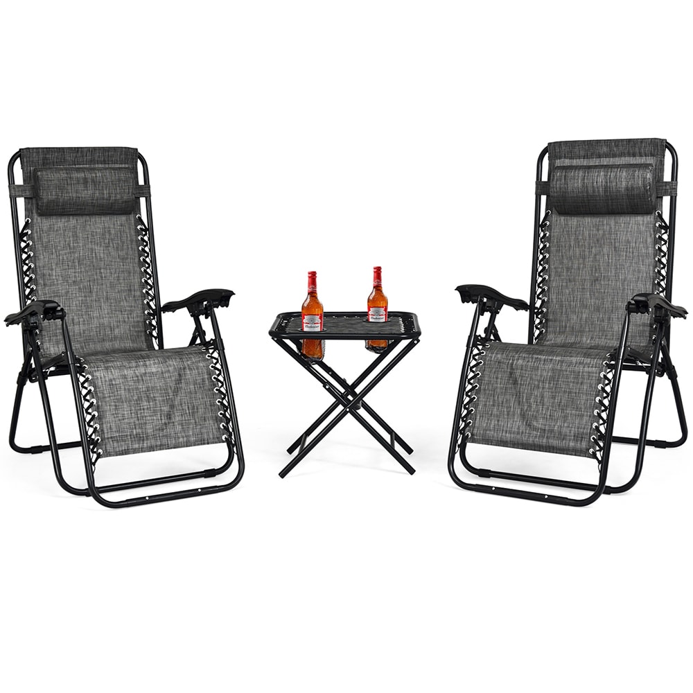 Sunrinx MG51-11-XH 3-Piece Patio Conversation Set with Gray