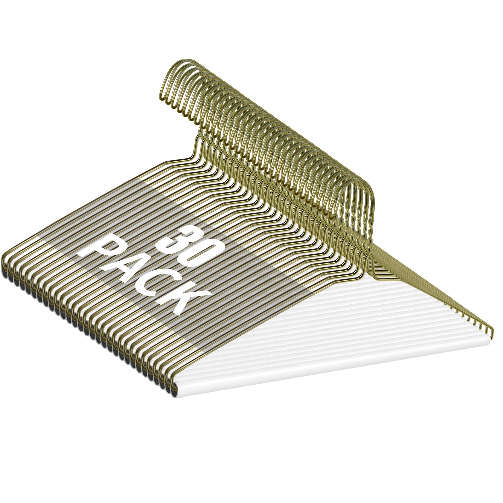 AKSCYZM  30 Pcs Dry Cleaner Hangers with Tubes 16 in Wire Hangers White Tube Strong 15 Gauge Wire Bulk for Pants Suits and Shirts Home or Dry