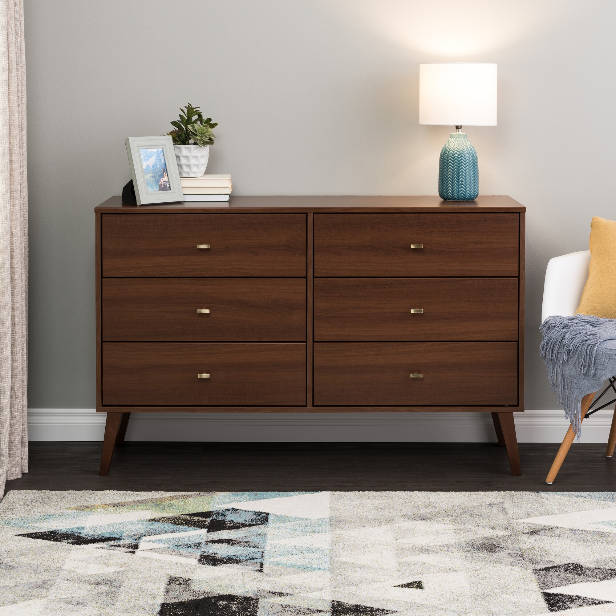 Prepac Milo Cherry Pine 6-Drawer Double Dresser in the Dressers ...