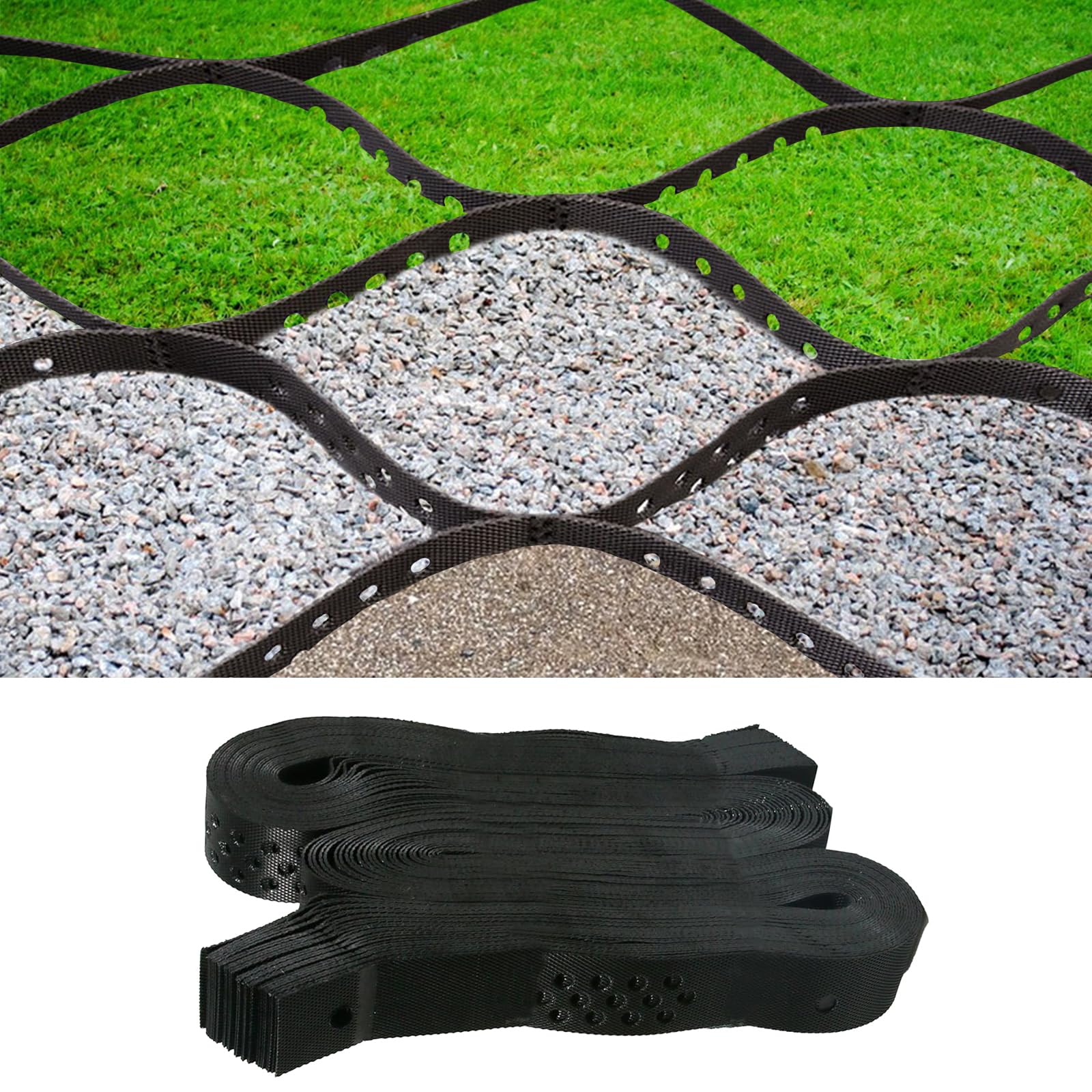 Justincity  Geocell Grid 2 in Thick 9 by 17 Feet Heavy Duty Gravel Grid for Landscaping Ground Stabilization Driveway Walkway Parking Slopes