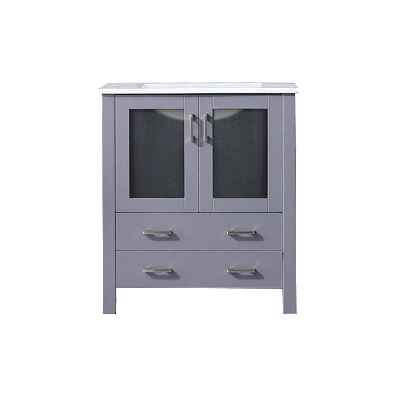 Lexora LV341830SBES000 Volez 30-in Dark Grey Single sink Bathroom Vanity with White Ceramic Top