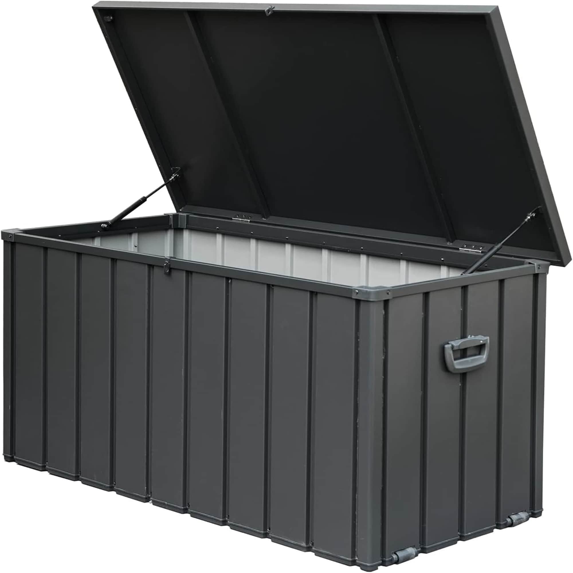 Gaierptone - Deck Box 120-Gallon Dark Gray Metal Deck Box