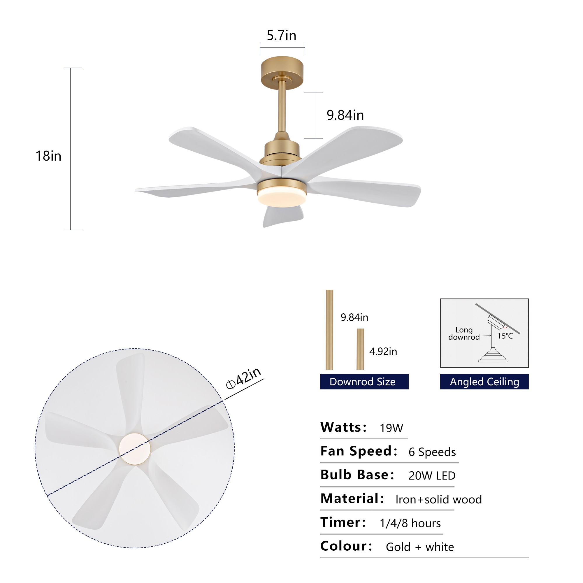 Wellspeed 42LSP334791WH Ceiling-Fans - View #12