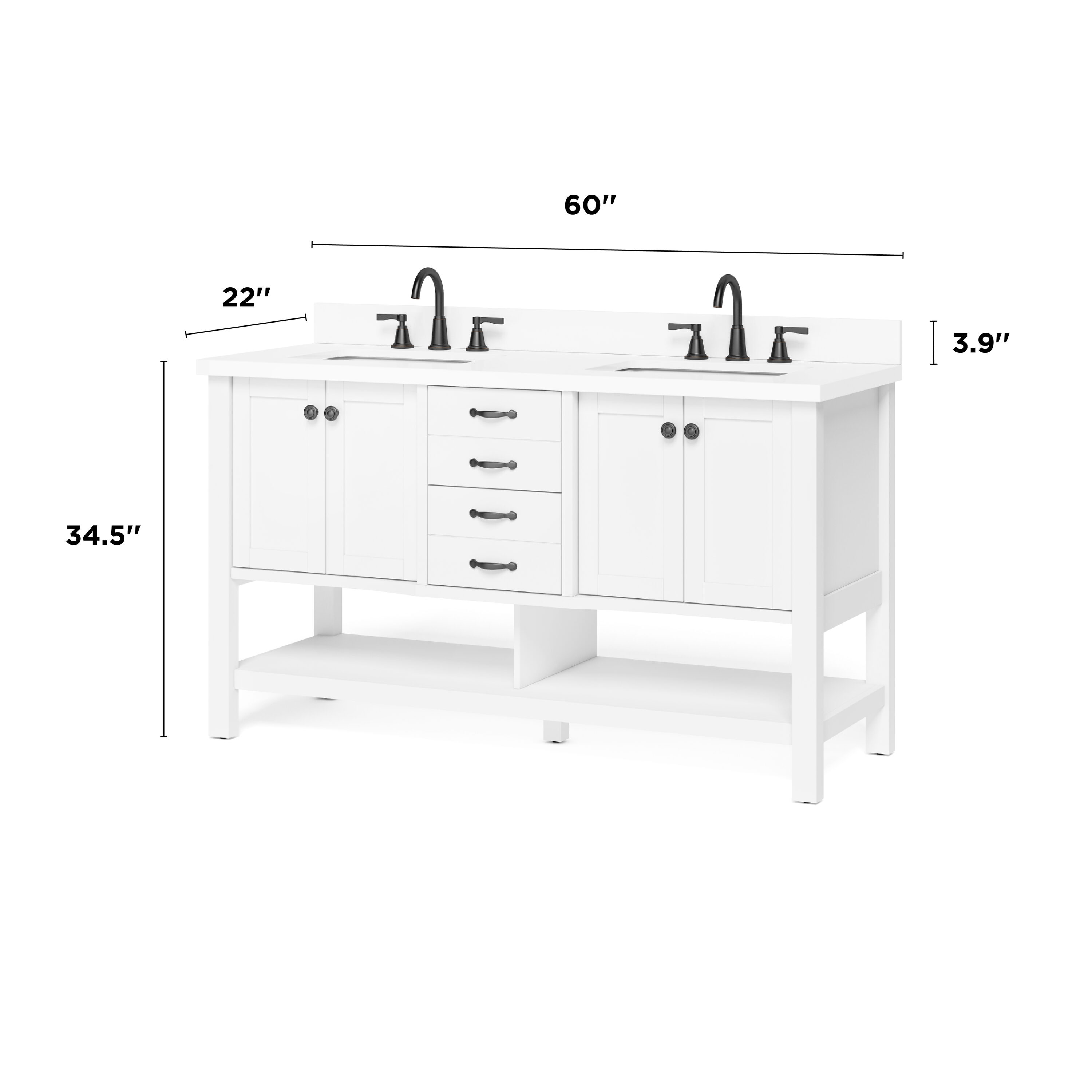 allen + roth WSL60RVSW Bath-Vanity-Combo - View #6