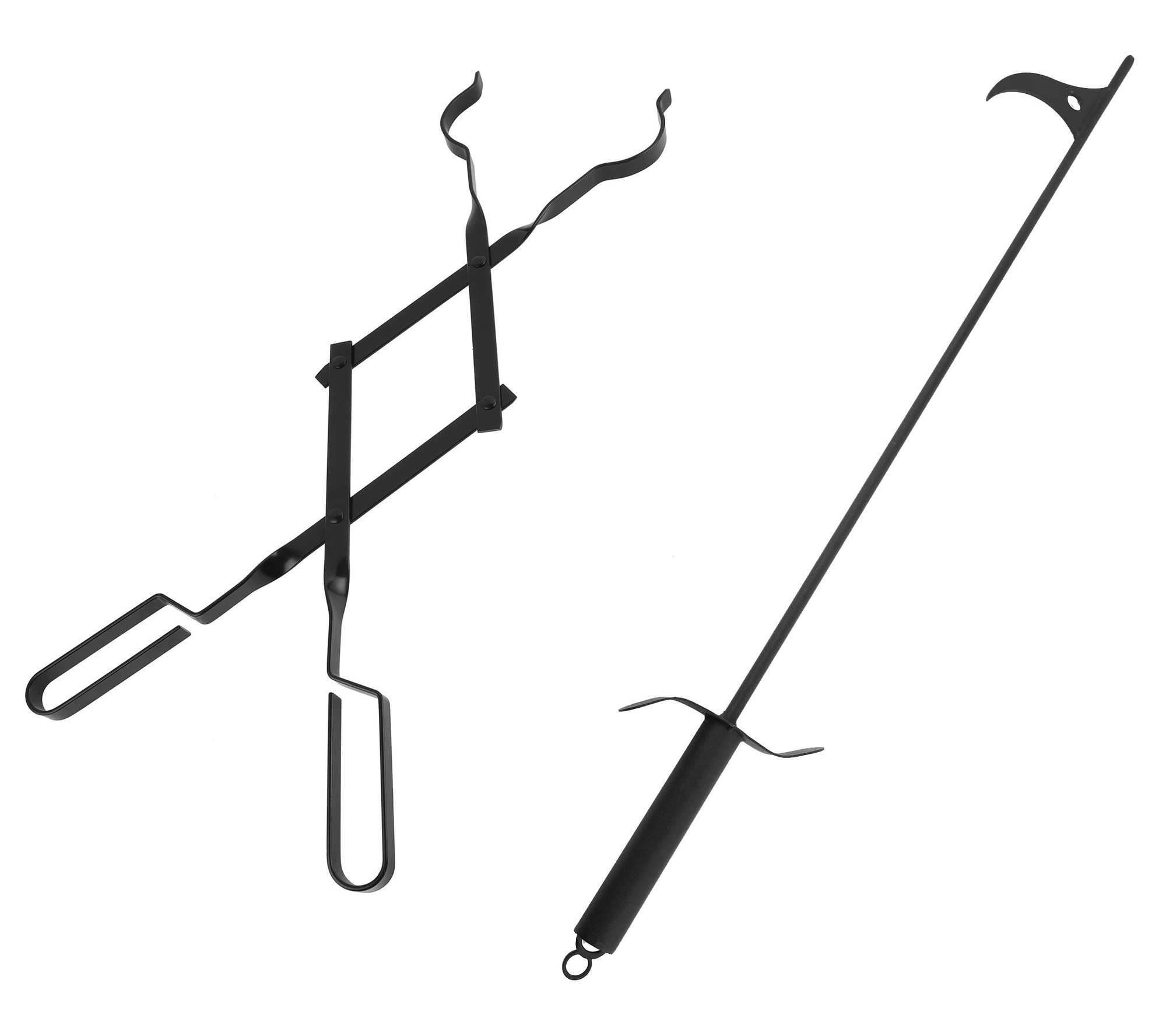 AOIZGMY 36 Inch Fireplace Fire Pit Campfire Poker Stick and 26 Inch Campfire Fireplace Tongs Log Grabber for Wood Stove Indoor Outdoor Use Black #LAZ0818Z438