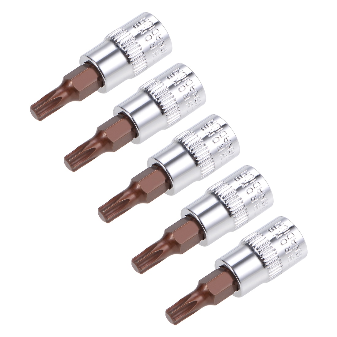 Unique Bargains 5pcs 1/4 Inch Drive x T20 Torx Bit Socket S2 Steel Bits CR-V Sockets 38mm Length Use with Ratchet Wrench Slide Bar Extension Rod #S26060500UX4110
