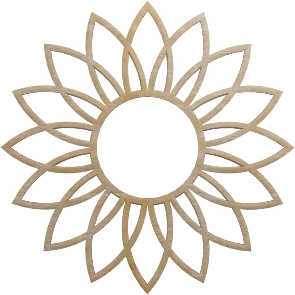 Ekena Millwork CMWP16X16X0250DABI Daisy Fretwork 16-in W x 16-in L Contemporary Birch Wood Whole Ceiling Medallion