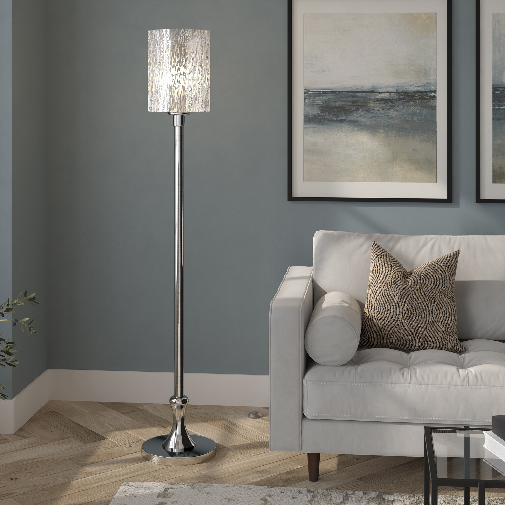 Hailey Home Numit 68.75-in Brushed Nickel Floor Lamp in the Floor Lamps ...