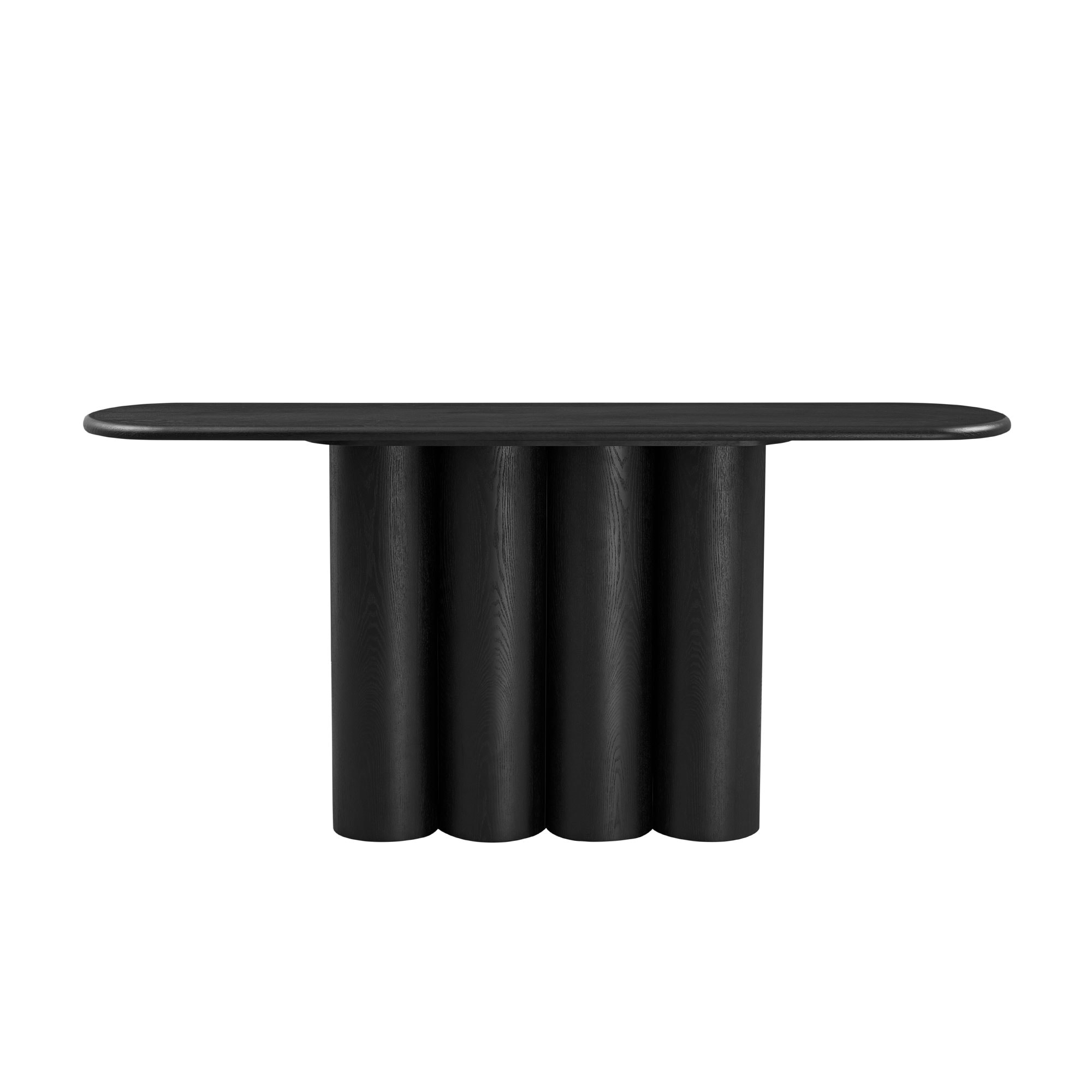 Bybafun - Modern Rectangular Composite Black 66.93-in W x 31.1-in H Console table