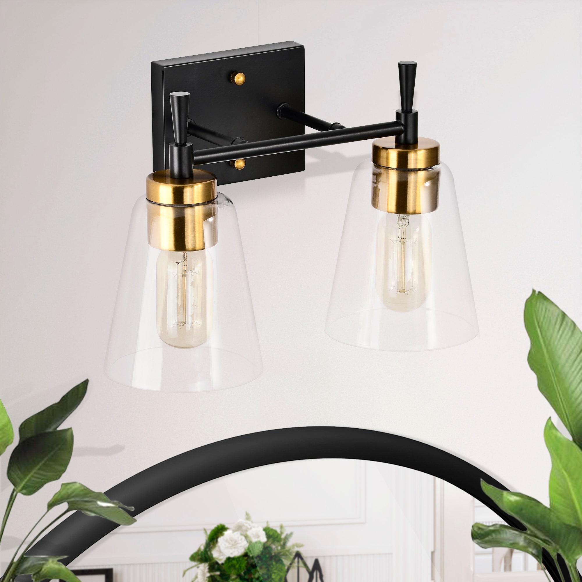Edvivi EW6784BKAB Briarwood 13-in 2 -Light Antique Brass Modern/contemporary Vanity light