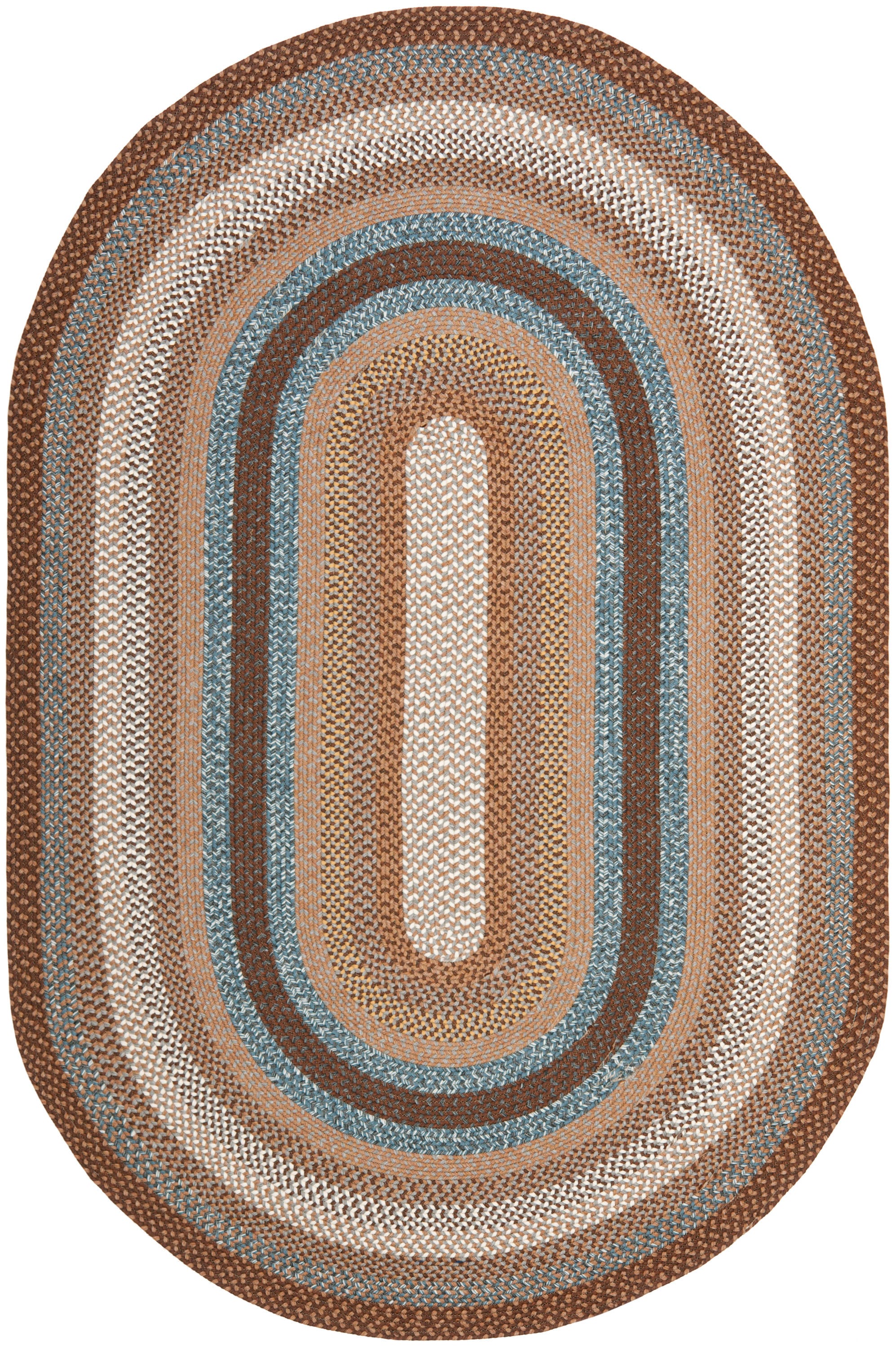 Safavieh Charleston 6 X 9 (ft) Braided Brown Oval Indoor Stripe  Farmhouse/Cottage Area Rug in the Rugs department at