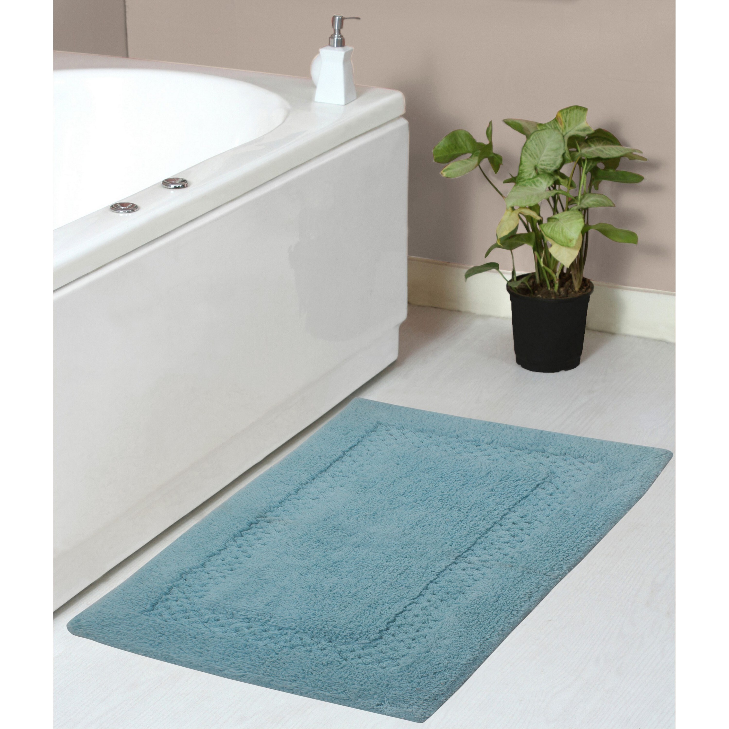Home Weavers BCL2134AQ Classy 21-Inches x 34-Inches Aqua Cotton Bath rug