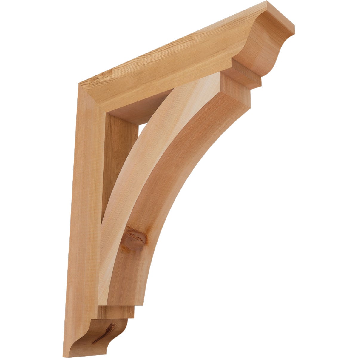 Ekena Millwork BKT04X20X24THR01SWR Thorton traditional smooth 3-1/2-in x 20-in x 24-in Western red cedar Brown Wood Standard bracket